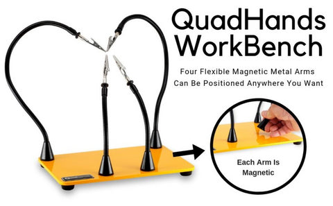 QuadHands Magnetic WorkBench Helping Hands Third Hands Tool - Our Most Popular Design!